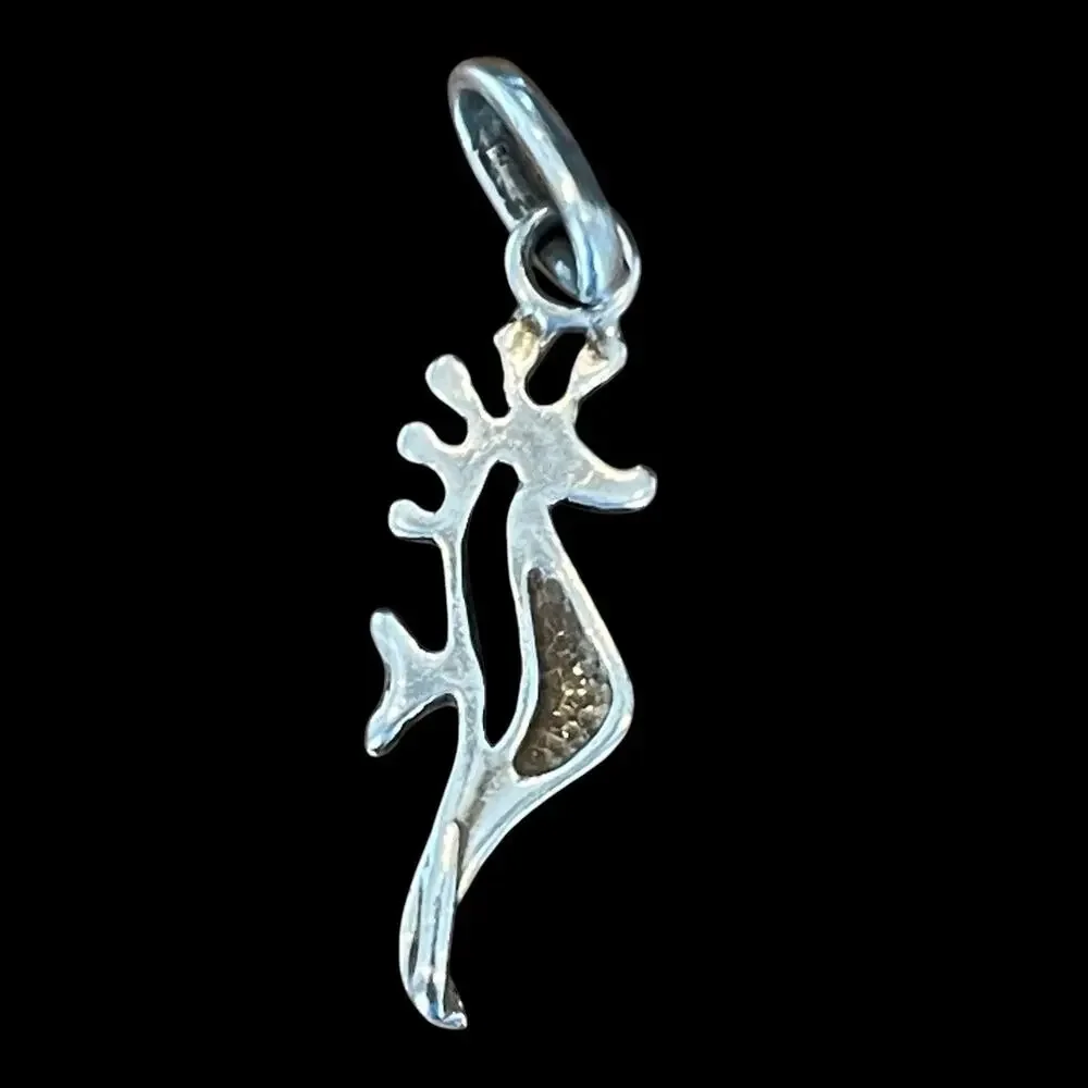 Vintage Sterling 800 Silver Blue Enamel Seahorse Charm Pendant 2g Signed 86 AR